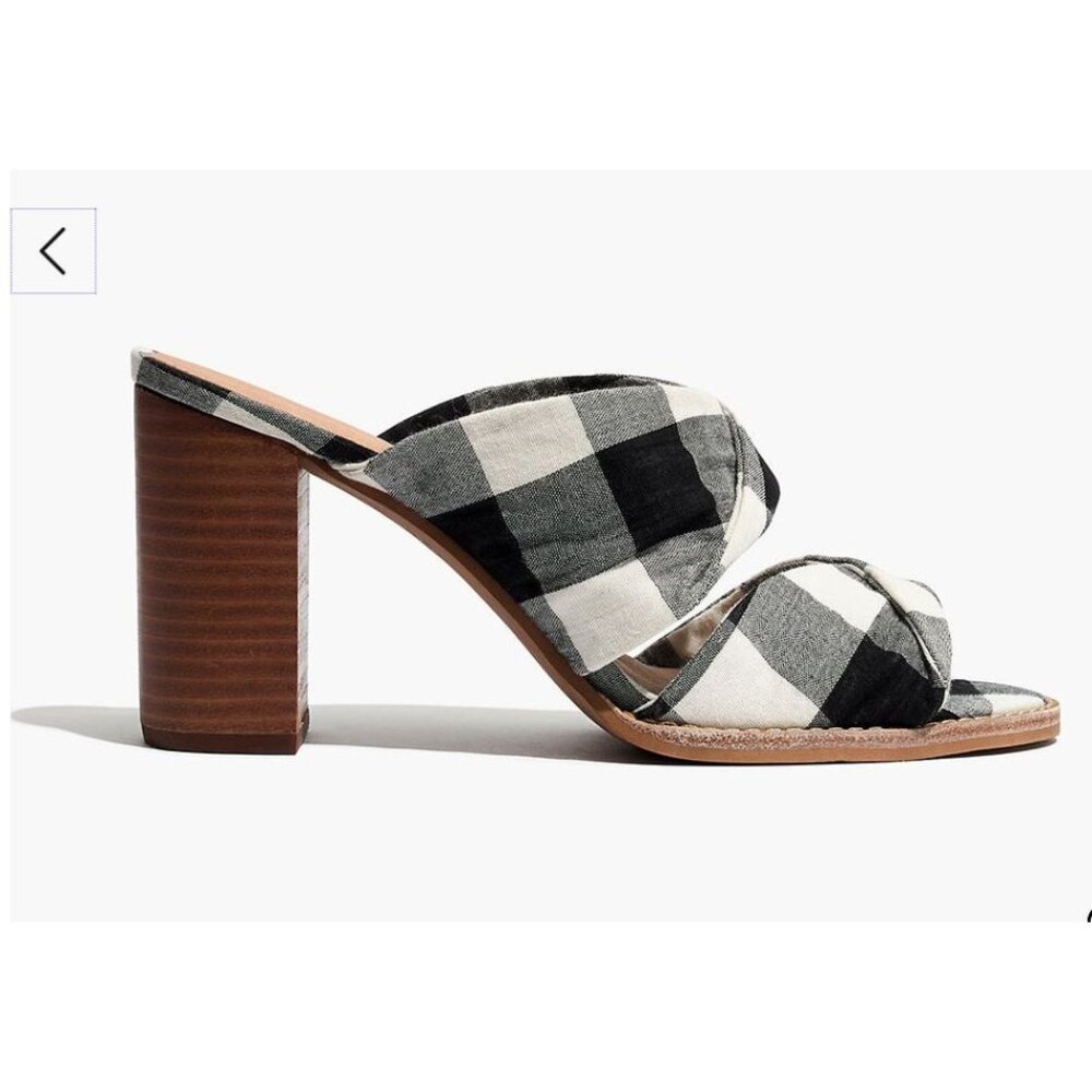 🆕MADEWELL Alexandria Gingham Check Sandal Shoes 8.5 Black & White - Picture 2 of 9